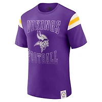 T-shirt de football violet à manches rayées pour homme Darius Rucker Collection by Fanatics, motif Vikings du Minnesota