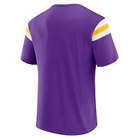 T-shirt de football violet à manches rayées pour homme Darius Rucker Collection by Fanatics, motif Vikings du Minnesota