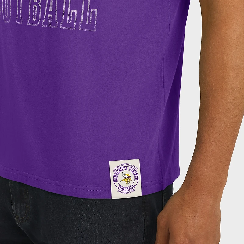 T-shirt de football violet à manches rayées pour homme Darius Rucker Collection by Fanatics, motif Vikings du Minnesota