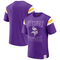 T-shirt de football violet à manches rayées pour homme Darius Rucker Collection by Fanatics, motif Vikings du Minnesota