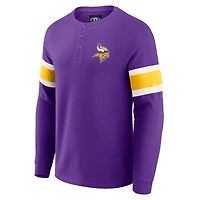 Men's Darius Rucker Collection by Fanatics Purple Minnesota Vikings Waffle-Knit Raglan Long Sleeve Henley T-Shirt