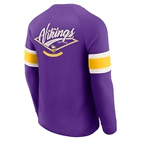 Men's Darius Rucker Collection by Fanatics Purple Minnesota Vikings Waffle-Knit Raglan Long Sleeve Henley T-Shirt
