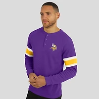 Men's Darius Rucker Collection by Fanatics Purple Minnesota Vikings Waffle-Knit Raglan Long Sleeve Henley T-Shirt