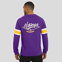 Men's Darius Rucker Collection by Fanatics Purple Minnesota Vikings Waffle-Knit Raglan Long Sleeve Henley T-Shirt