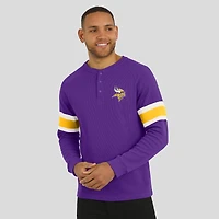 Men's Darius Rucker Collection by Fanatics Purple Minnesota Vikings Waffle-Knit Raglan Long Sleeve Henley T-Shirt