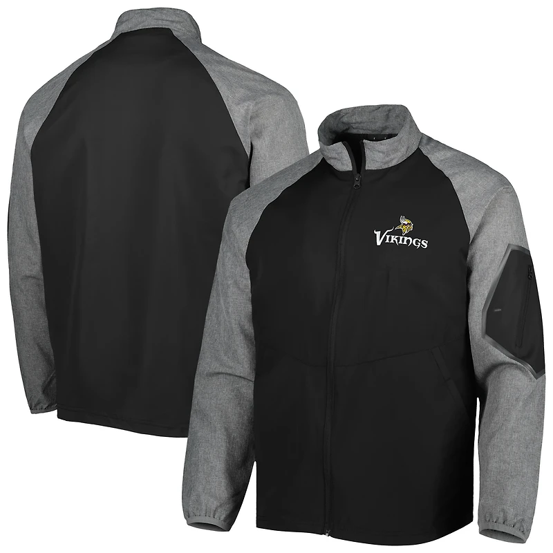 Dunbrooke Black Minnesota Vikings Hurricane Raglan Full-Zip Windbreaker Jacket