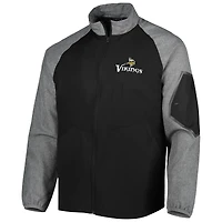 Dunbrooke Black Minnesota Vikings Hurricane Raglan Full-Zip Windbreaker Jacket