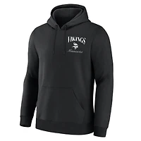 Sweat à capuche polaire Fanatics noir pour homme avec logo Minnesota Vikings au dos