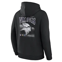 Sweat à capuche polaire Fanatics noir pour homme avec logo Minnesota Vikings au dos