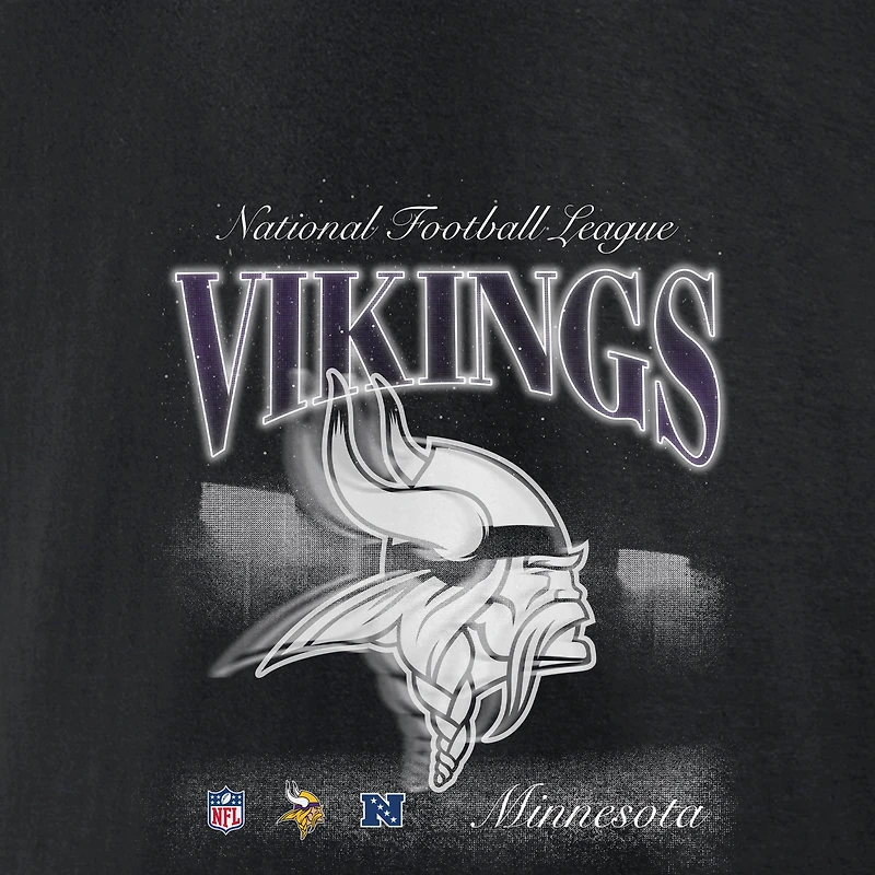 Sweat à capuche polaire Fanatics noir pour homme avec logo Minnesota Vikings au dos