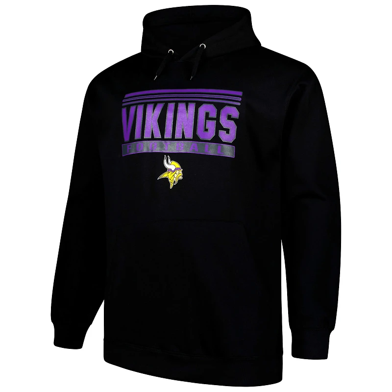 Sweat à capuche noir Fanatics pour hommes Minnesota Vikings Big & Tall Pop