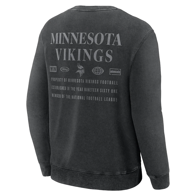 Men's Fanatics Black Minnesota Vikings Deep Route Pullover Sweatshirt