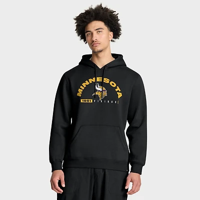 Sweat à capuche noir Fanatics pour homme, motif héritage des Vikings du Minnesota, retard de jeu