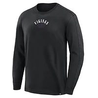 Men's Fanatics Black Minnesota Vikings Fullback Drive Relaxed Fit Long Sleeve T-Shirt