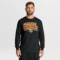 Men's Fanatics Black Minnesota Vikings Hometown Sweep Legacy Long Sleeve T-Shirt