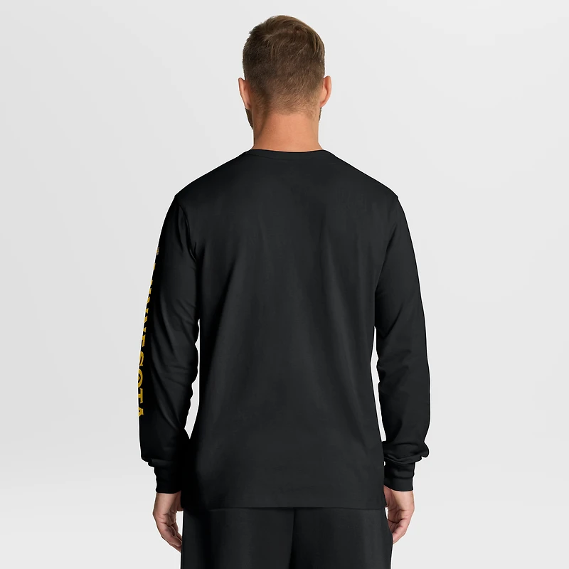 Men's Fanatics Black Minnesota Vikings Hometown Sweep Legacy Long Sleeve T-Shirt