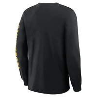 Men's Fanatics Black Minnesota Vikings Hometown Sweep Legacy Long Sleeve T-Shirt