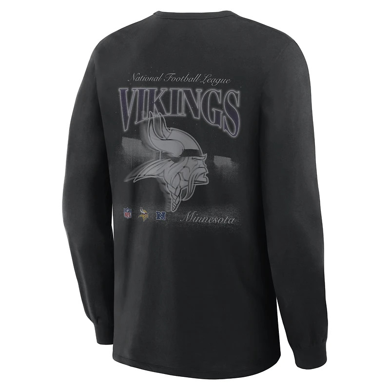 Men's Fanatics Black Minnesota Vikings Midnight Falls Long Sleeve T-Shirt