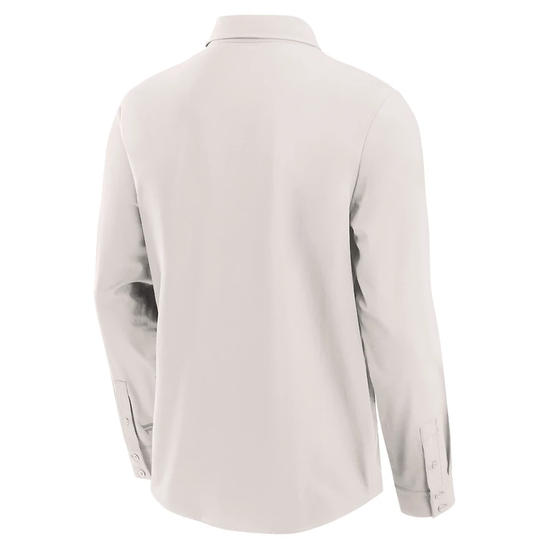 Men's Fanatics Cream Minnesota Vikings Front Office Long Sleeve Button-Up Shirt