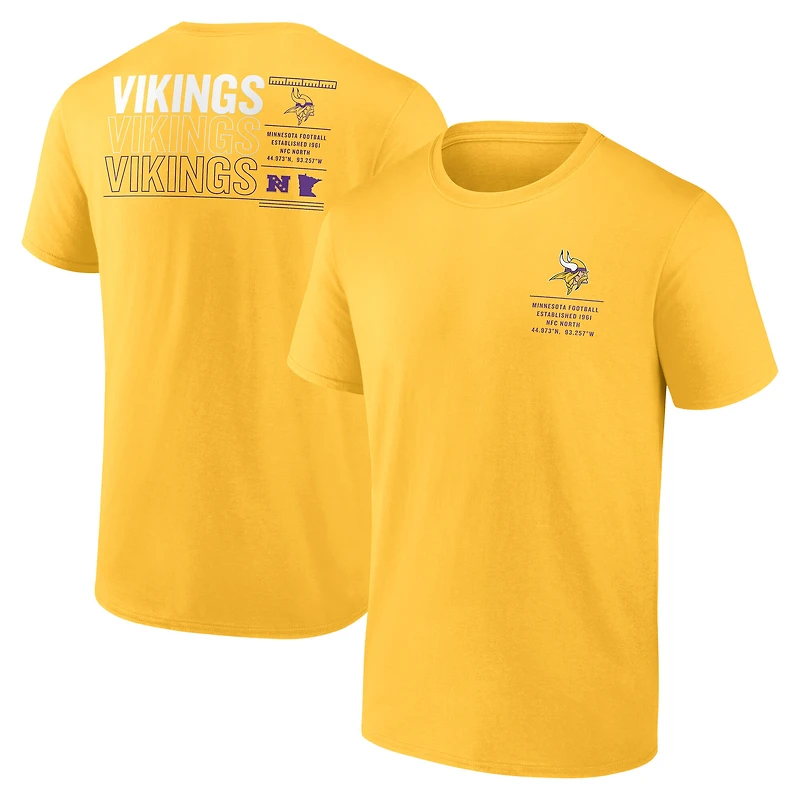 T-shirt Fanatics Gold Minnesota Vikings Repeat Stats pour homme