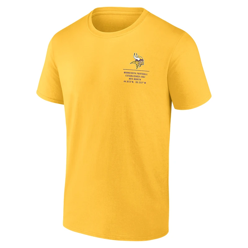 T-shirt Fanatics Gold Minnesota Vikings Repeat Stats pour homme