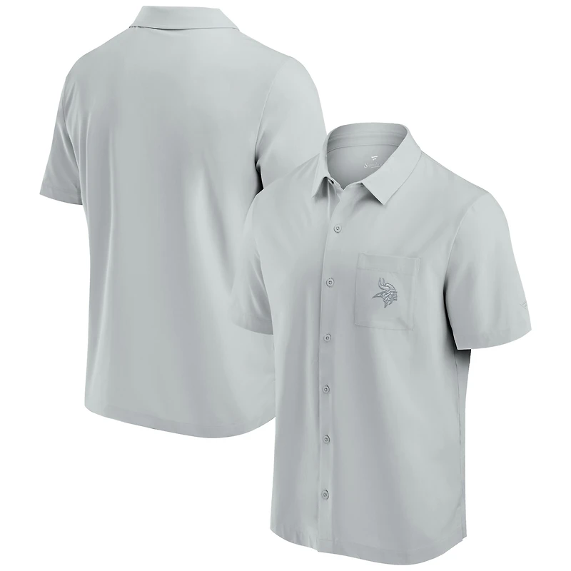 Chemise boutonnée grise Fanatics pour hommes des Minnesota Vikings Front Office