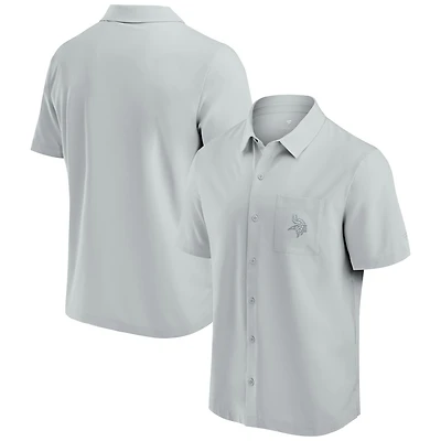 Chemise boutonnée grise Fanatics pour hommes des Minnesota Vikings Front Office