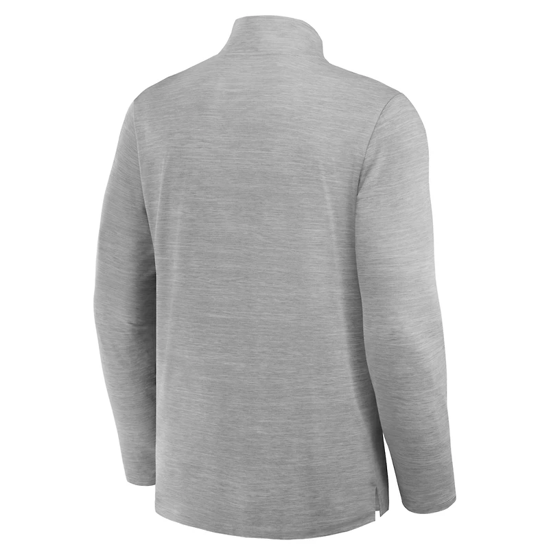 Men's Fanatics Heather Gray Minnesota Vikings Clutch Quarter-Zip Pullover