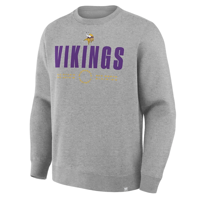 Sweat-shirt Fanatics gris chiné pour homme, coupe directe des Vikings du Minnesota, Legacy