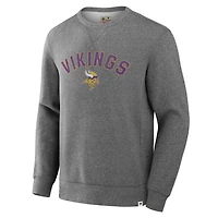 Men's Fanatics  Heather Gray Minnesota Vikings Loop Terry Pullover Sweatshirt