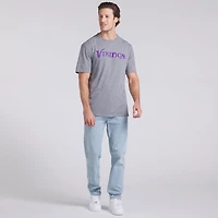 T-shirt tri-blend gris chiné Fanatics pour homme, motif Vikings du Minnesota, Pass Rush