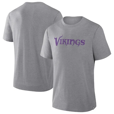 T-shirt tri-blend gris chiné Fanatics pour homme, motif Vikings du Minnesota, Pass Rush