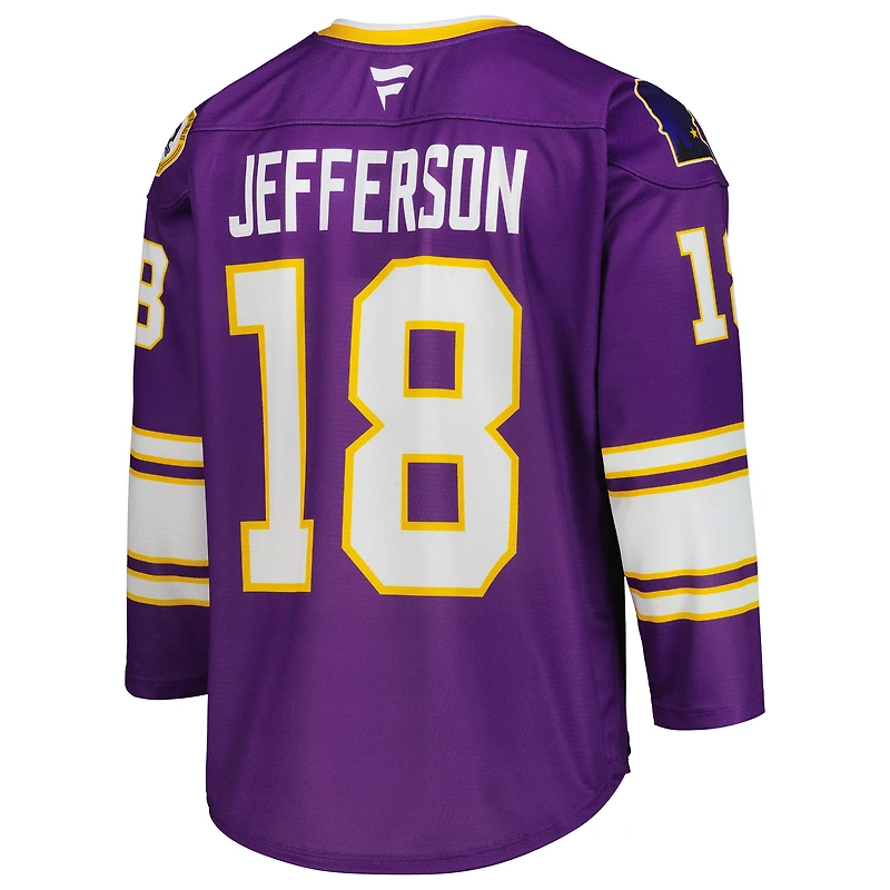 Men's Fanatics Justin Jefferson Purple Minnesota Vikings Hockey Jersey
