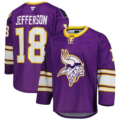 Maillot de hockey violet Justin Jefferson des Vikings du Minnesota pour homme (Fanatics)
