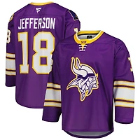 Maillot de hockey violet Justin Jefferson des Vikings du Minnesota pour homme (Fanatics)