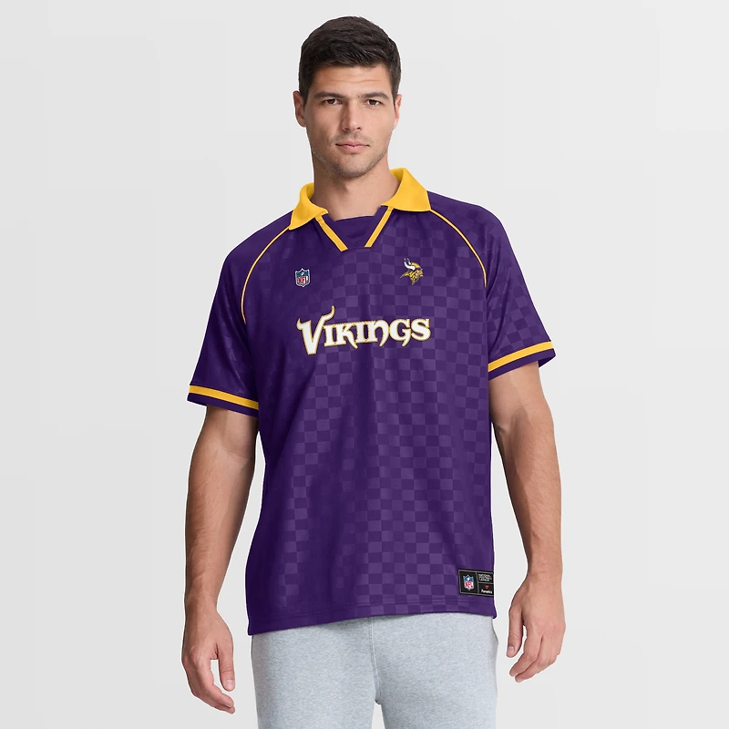 Polo raglan à col en V pour homme Fanatics violet/or Minnesota Vikings Homerun