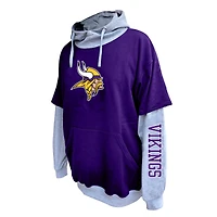 Sweat à capuche Fanatics violet/gris chiné pour homme, taille grande et grande, des Vikings du Minnesota.