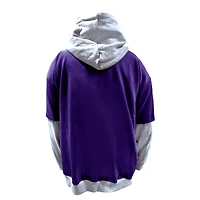 Sweat à capuche Fanatics violet/gris chiné pour homme, taille grande et grande, des Vikings du Minnesota.