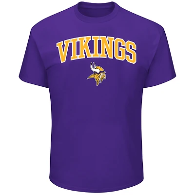 T-shirt Fanatics violet Minnesota Vikings pour homme, grandes tailles, logo en forme d'arche