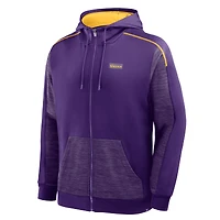 Sweat à capuche zippé violet Fanatics des Minnesota Vikings Checkdown Pass pour homme