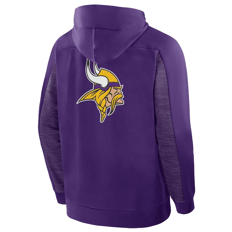 Sweat à capuche zippé violet Fanatics des Minnesota Vikings Checkdown Pass pour homme