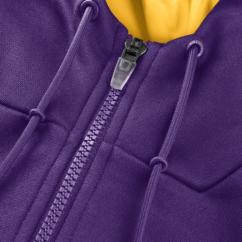 Sweat à capuche zippé violet Fanatics des Minnesota Vikings Checkdown Pass pour homme