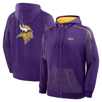 Sweat à capuche zippé violet Fanatics des Minnesota Vikings Checkdown Pass pour homme