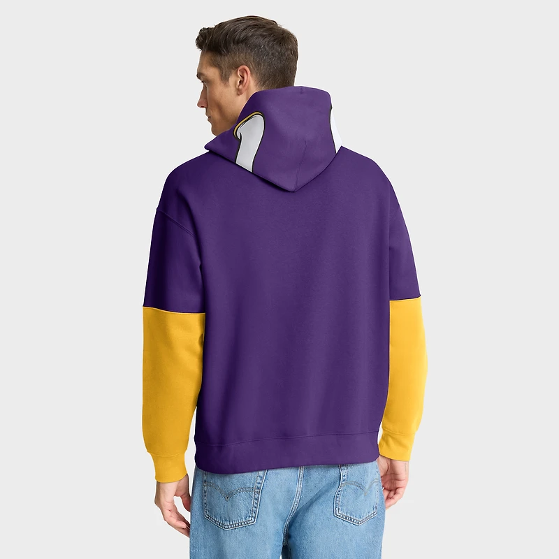 Sweat à capuche violet Fanatics pour homme avec casque des Vikings du Minnesota