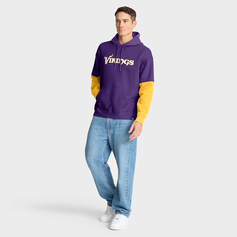 Sweat à capuche violet Fanatics pour homme avec casque des Vikings du Minnesota
