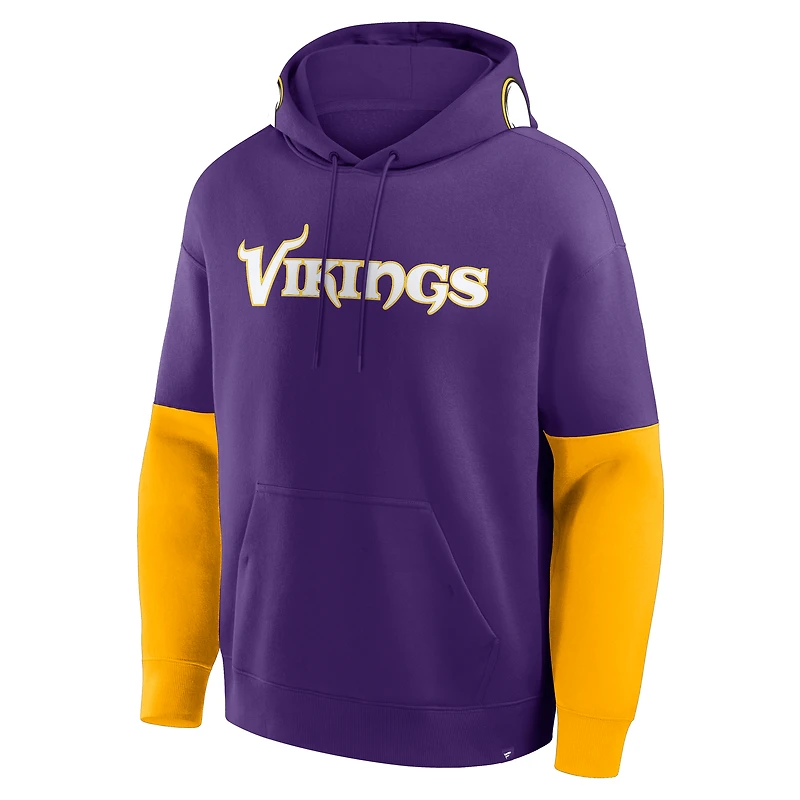 Sweat à capuche violet Fanatics pour homme avec casque des Vikings du Minnesota