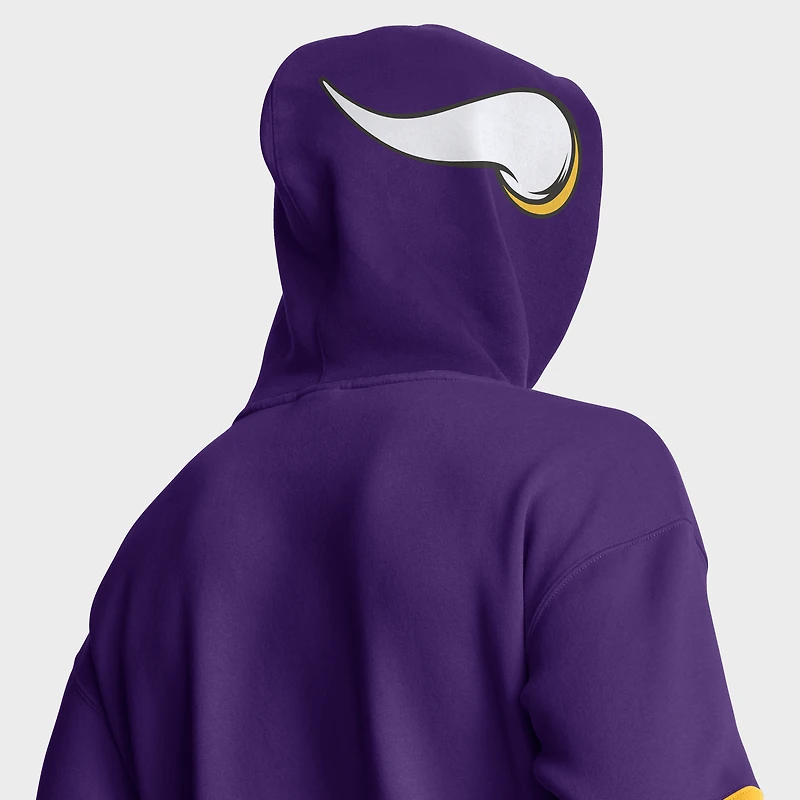 Sweat à capuche violet Fanatics pour homme avec casque des Vikings du Minnesota