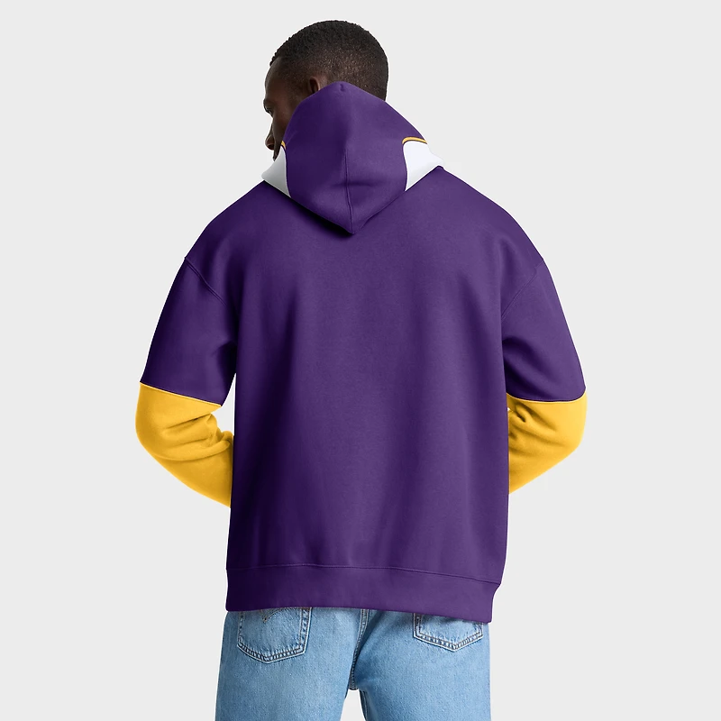 Sweat à capuche rétro violet Fanatics pour homme avec casque des Vikings du Minnesota
