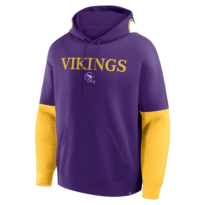 Men's Fanatics Purple Minnesota Vikings Helmet Retro Pullover Hoodie