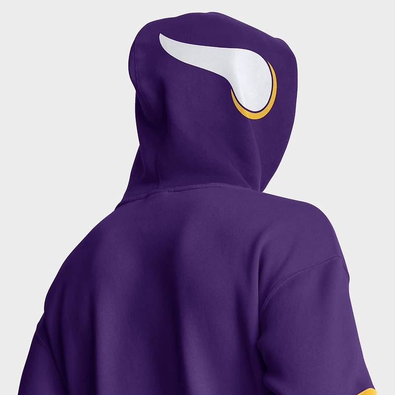 Sweat à capuche rétro violet Fanatics pour homme avec casque des Vikings du Minnesota
